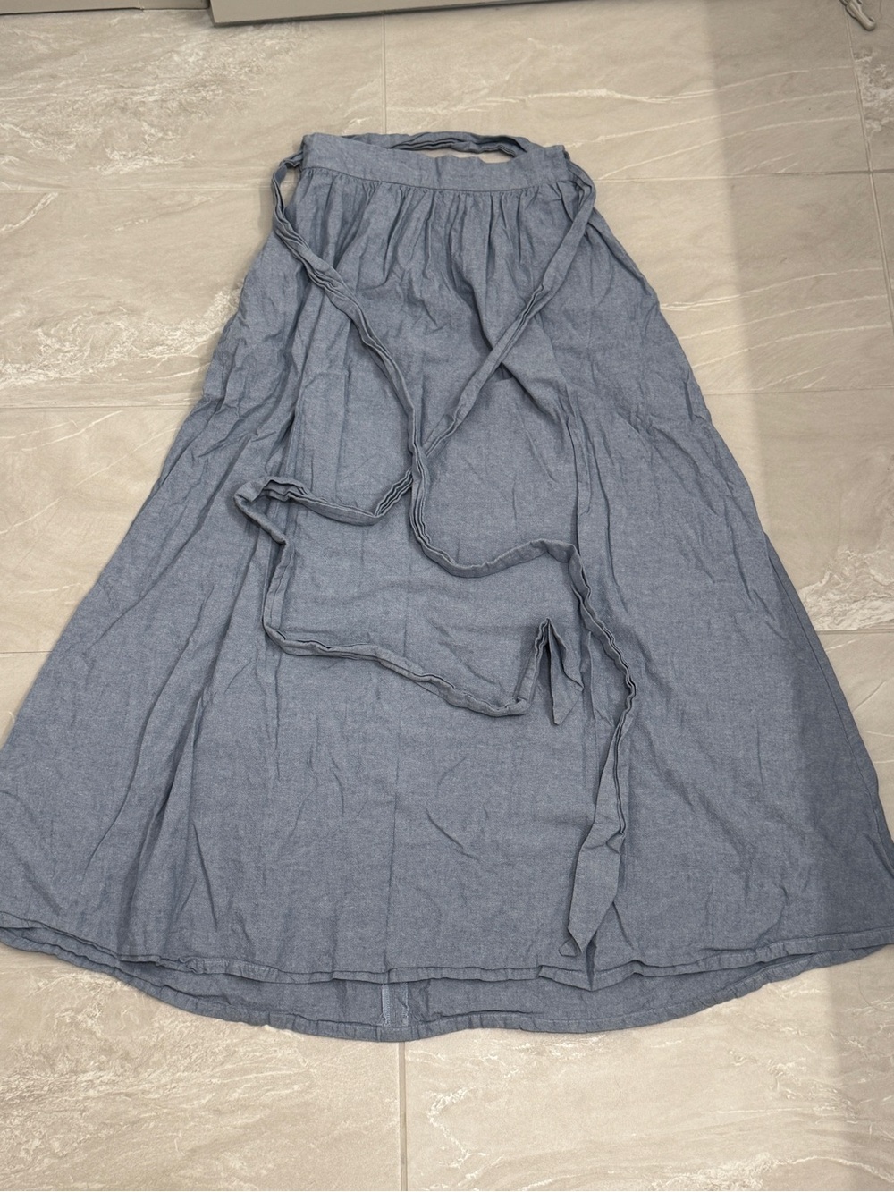 Shabby Apple Chambray Cotton Maxi Skirt Cottagecore Prairie